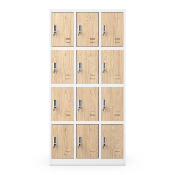 MARCIN Skrytkowa szafa socjalna BHP sniadaniowa Eco design - jasny - Spind Facherschrank Schliessfachschrank mit 12 Fachern - OHS compartment storage MARCIN Skrytkowa szafa socjalna BHP sniadaniowa Eco design - jasny - Spind Facherschrank Schliessfachschrank mit 12 Fachern - OHS compartment storage