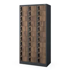   OLIVER 1873 | Fém értéktároló szekrény antracit-dió 33 rekeszes – lapraszerelt