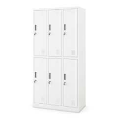   IGOR 1882 | Fém öltözőszekrény fehér 6 rekeszes – lapraszerelt