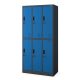 IGOR 1883 | Fém öltözőszekrény antracit test, kék ajtók 6 rekeszes – lapraszerelt