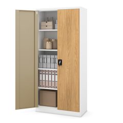 Iratszekrény fehér/arany tölgy: Eco Design JAN H