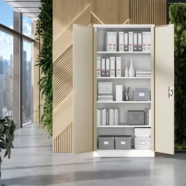 Iratszekrény fehér - arany tölgy: Eco Design JAN H