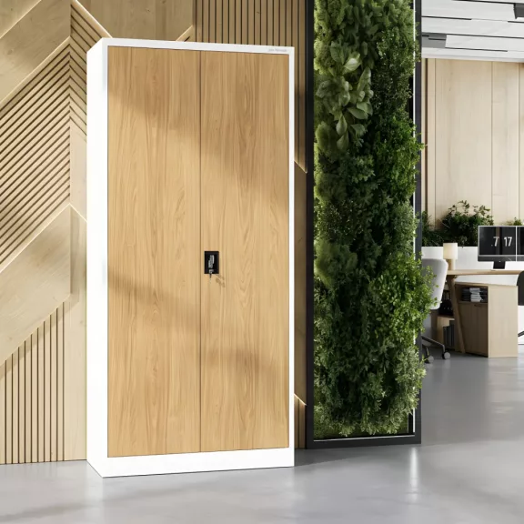 Iratszekrény fehér - arany tölgy: Eco Design JAN H