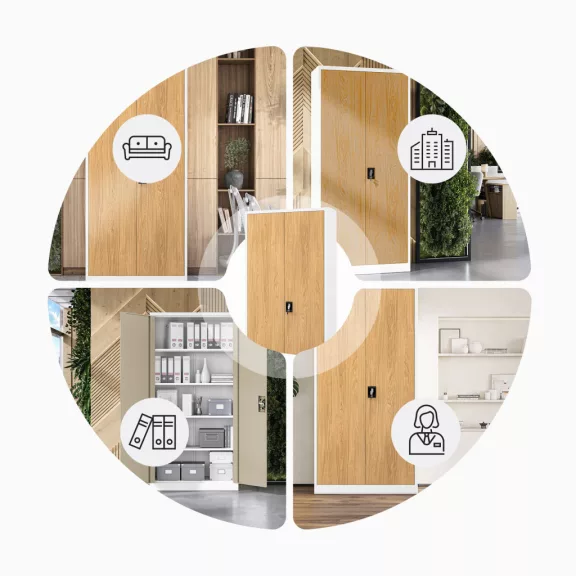 Iratszekrény fehér - arany tölgy: Eco Design JAN H