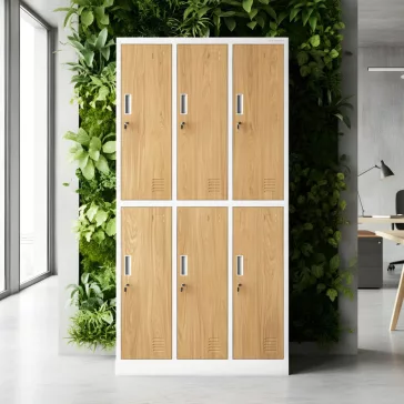 IGOR 1949 - Szociális dolgozói öltözőszekrény 6 ajtós fehér arany tölgy Eco Design