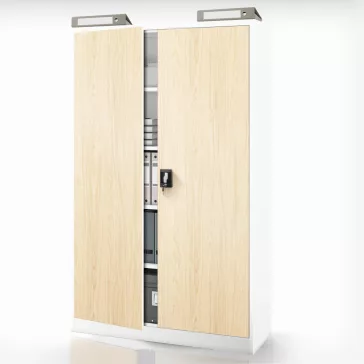 Fém irodai iratszekrény JAN II, Eco Design: fehér - sonoma tölgy