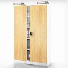 Fém irodagardrób Fehér/ Aranytölgy: Eco Design JAN II