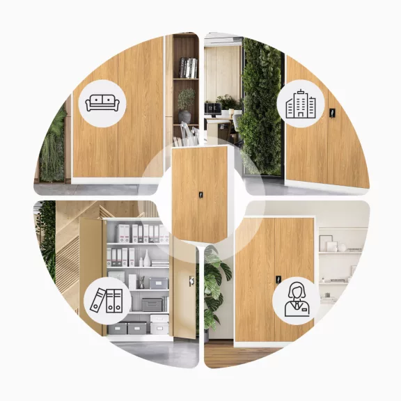 Fém irodagardrób fehér - Aranytölgy: Eco Design JAN II
