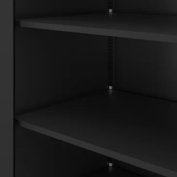 Fém irodai és műhelyszekrény fekete: JAN D600 900 x 1850 x 600 mm