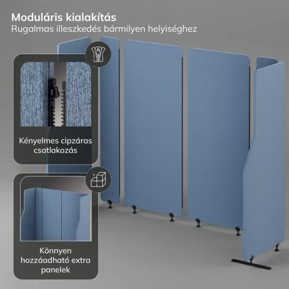 SADIE 2100 - Akusztikus irodai paraván kék 280 - 145 cm