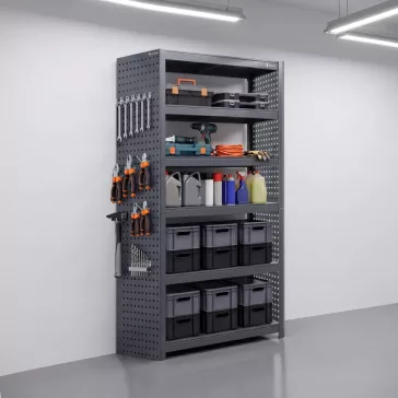 Jan Nowak® JOHNNY perforált oldalpanelek polchoz, 2 db, Antracit, 1800 × 20 × 420 mm