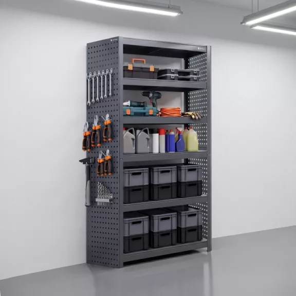 Jan Nowak® JOHNNY perforált oldalpanelek polchoz, 2 db, Antracit, 1800 × 20 × 420 mm