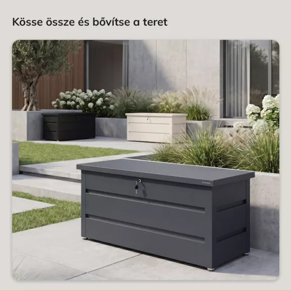 Jan Nowak® CARRIE fém kerti tárolóláda 360 l, Antracit, 1190 × 520 × 587 mm Jan Nowak® CARRIE fém kerti tárolóláda 360 l, Antracit, 1190 × 520 × 587 mm