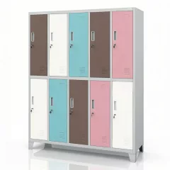   BOZP öltözőszekrény 10 ajtós szürke-pasztell: BARTEK 1360 x 1720 x 450 mm
