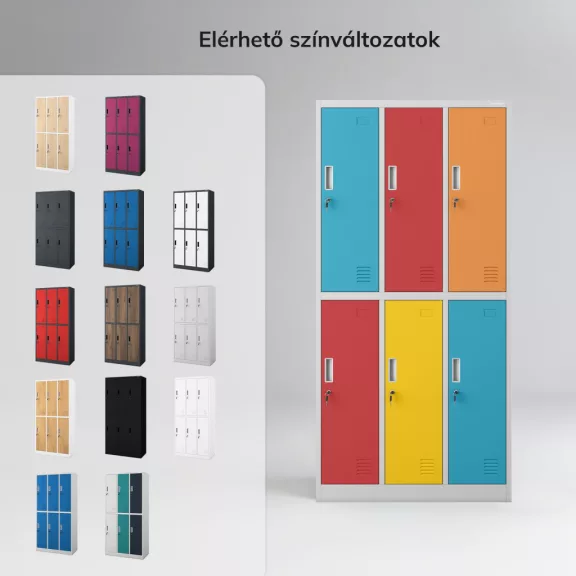 Jan Nowak®  IGOR 6 ajtós színes öltözőszekrény óvodákba és iskolákba 