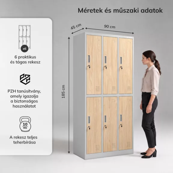 JAN NOWAK IGOR Eco Design szürke sonoma tölgy 6 ajtós öltözőszekrény
