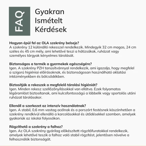 JAN NOWAK OLA szürke–kék–sötétkék 12 rekeszes iskolai és óvodai fém szekrény