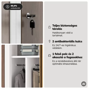   Jan Nowak® | 2217 KACPER Eco Design 4 rekeszes munkavállalói szekrény, fehér/dió