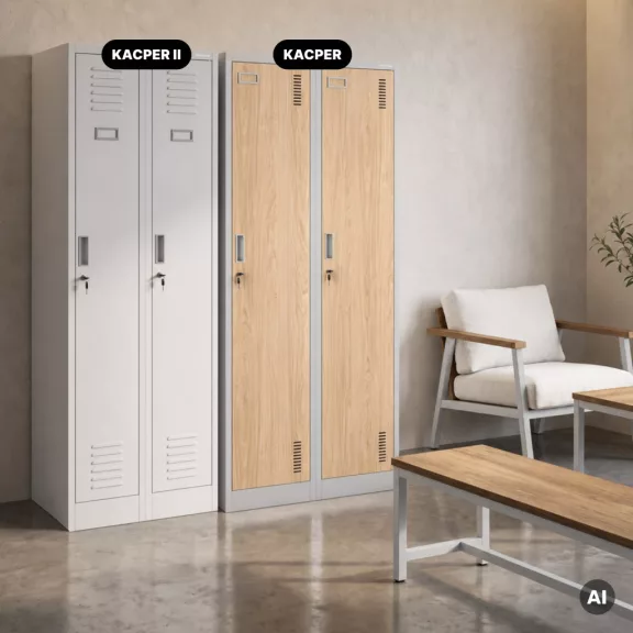 Jan Nowak® | 2218 KACPER Eco Design 4 rekeszes munkavállalói szekrény, szürke/sonoma tölgy