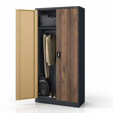   Jan Nowak®  Többfunkciós fém szekrény antracit / dió: Eco Design DAWID, 900 x 1850 x 450 mm