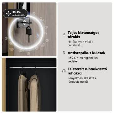   Jan Nowak®  Többfunkciós fém szekrény antracit / dió: Eco Design DAWID, 900 x 1850 x 450 mm