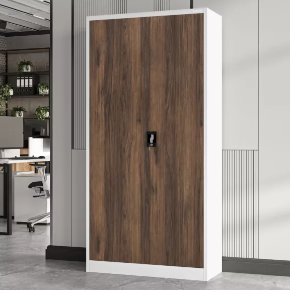 Irodai iratszekrény fehér - dió: Eco Design JAN 900 x 1850 x 400 mm