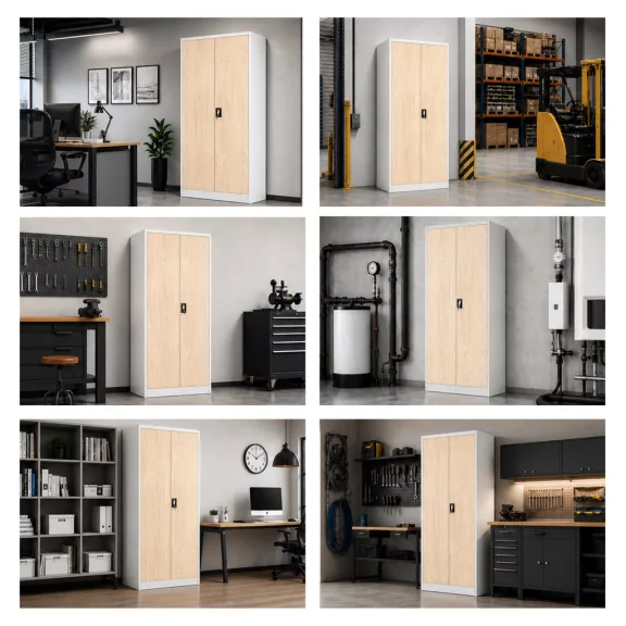Irodai iratszekrény szürke - sonoma tölgy: Eco Design JAN 900 x 1850 x 400 mm