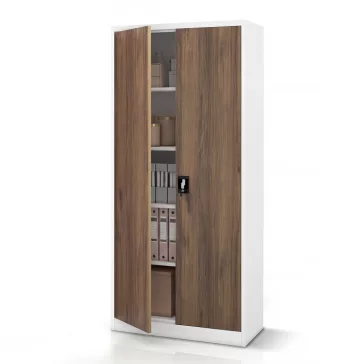   Jan Nowak® | 2230 JAN H Eco Design irodai iratszekrény fehér/dió, 900 × 1950 × 400 mm