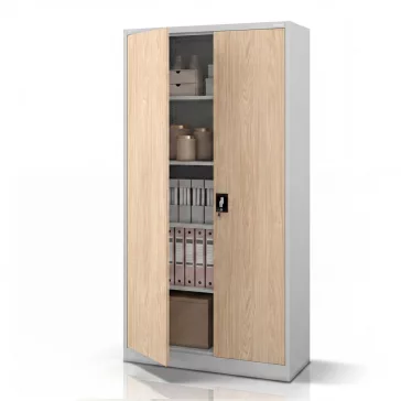   Jan Nowak® | 2231 JAN H Eco Design irodai iratszekrény szürke/sonoma tölgy, 900 × 1950 × 400 mm