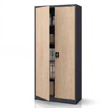   Jan Nowak® | 2232 JAN H Eco Design irodai iratszekrény antracit/sonoma tölgy, 900 × 1950 × 400 mm