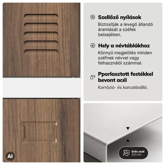 JAN NOWAK® | ROBERT 20 rekeszes öltözőszekrény | Fehér–dió