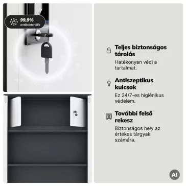   Jan Nowak® | 2265 TOMASZ rekeszes fémszekrény antracit/fehér, 900 × 1850 × 450 mm