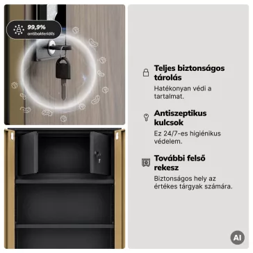   Jan Nowak® | 2270 TOMASZ Eco Design rekeszes fémszekrény antracit/dió, 900 × 1850 × 450 mm