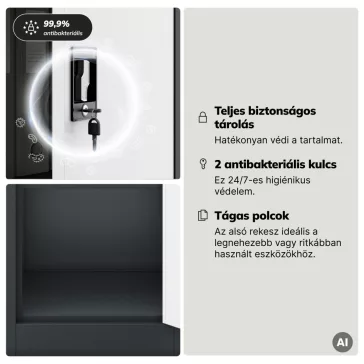   Jan Nowak® | 2271 ALEX zárható fém iratszekrény, antracit/fehér