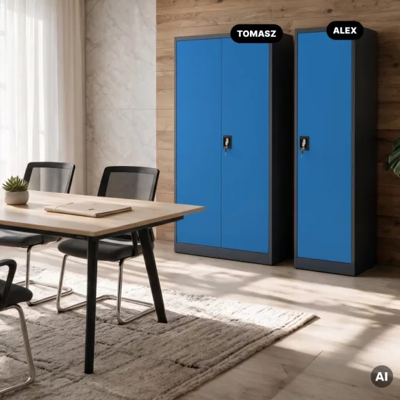 Jan Nowak® | 2273 ALEX zárható fém iratszekrény, antracit/kék