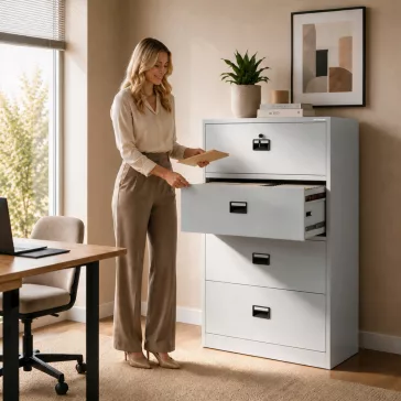   Jan Nowak® | 2299 SARA XL V4 4 fiókos fém iratszekrény, szürke