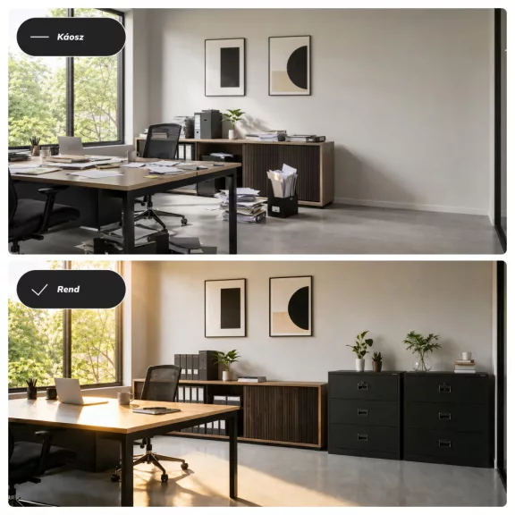 Jan Nowak® | 2301 SARA XL V3 3 fiókos iratszekrény antracit, 900 × 1020 × 600 mm