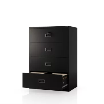   Jan Nowak® | 2305 SARA XL V4 4 fiókos iratszekrény fekete, 900 × 1320 × 600 mm