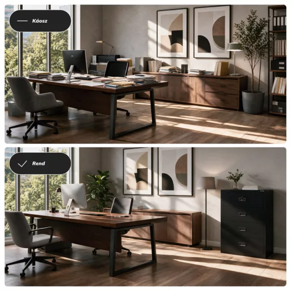Jan Nowak® | 2305 SARA XL V4 4 fiókos iratszekrény fekete, 900 × 1320 × 600 mm