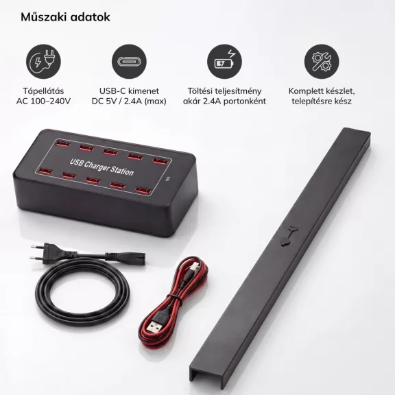 USB-C töltőkészlet BARTEK öltözőszekrényhez