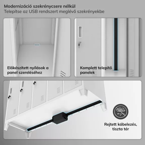 USB-C töltőkészlet BARTEK öltözőszekrényhez
