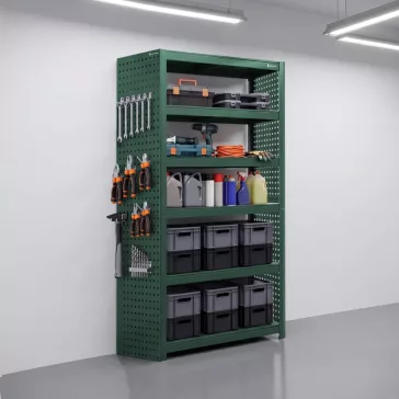 Jan Nowak® JOHNNY perforált oldalpanelek polchoz, 2 db, Zöld, 1800 × 20 × 420 mm
