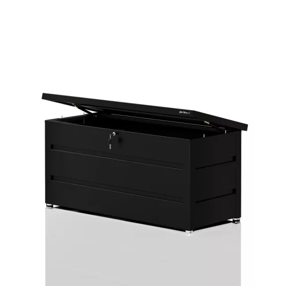 Jan Nowak® CARRIE fém kerti tárolóláda 360 l, Fekete, 1190 × 520 × 587 mm Jan Nowak® CARRIE fém kerti tárolóláda 360 l, Fekete, 1190 × 520 × 587 mm