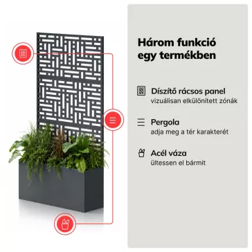 Jan Nowak® Fém kerti pergola virágládával, Antracit, 900 mm
