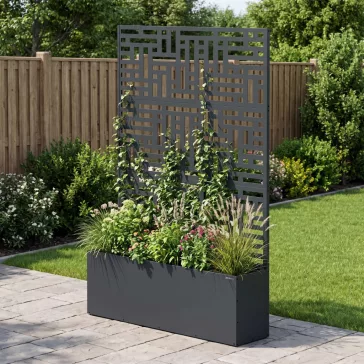 Jan Nowak® Fém kerti pergola virágládával, Antracit, 1200 mm