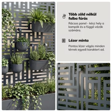 Jan Nowak® Fém kerti pergola virágládával, Antracit, 1200 mm