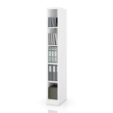 Keskeny fém irattároló polc dokumentumokhoz fehér: TIM 250 x 1850 x 400 mm