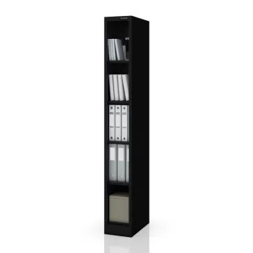Keskeny fém irattároló polc dokumentumokhoz fekete: TIM 250 x 1850 x 450 mm
