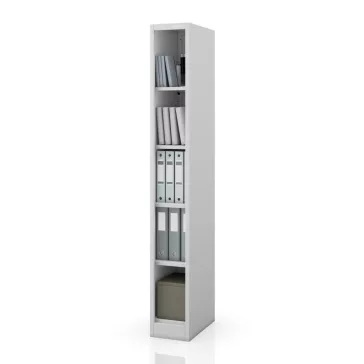 Keskeny fém irattároló polc dokumentumokhoz szürke: TIM 250 x 1850 x 450 mm