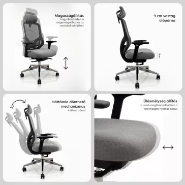   Jan Nowak®  AXIS ergonomikus hálós irodai szék – anracit